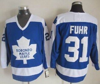 Toronto Maple Leafs #31 Grant Fuhr Blue White CCM Throwback Stitched NHL Jersey