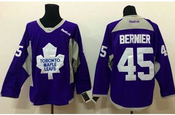 Toronto Maple Leafs #45 Jonathan Bernier Purple Hockey Fights Cancer Stitched NHL Jersey