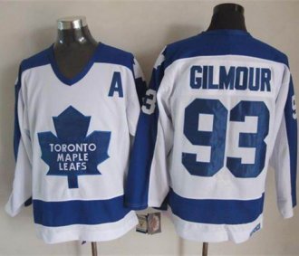 Toronto Maple Leafs #93 Doug Gilmour White Blue CCM Throwback Stitched NHL jersey