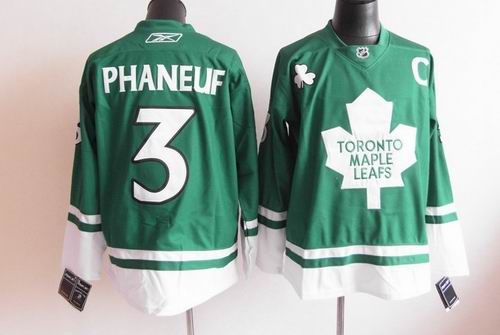 Toronto Maple Leafs 3 Phaneuf green C patch jerseys