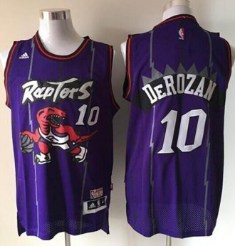 Toronto Raptors #10 DeMar DeRozan Purple Hardwood Classics Stitched NBA Jersey
