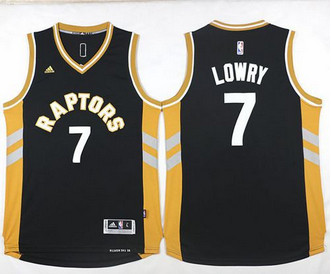 Toronto Raptors #7 Kyle Lowry Black Gold Stitched NBA Jersey