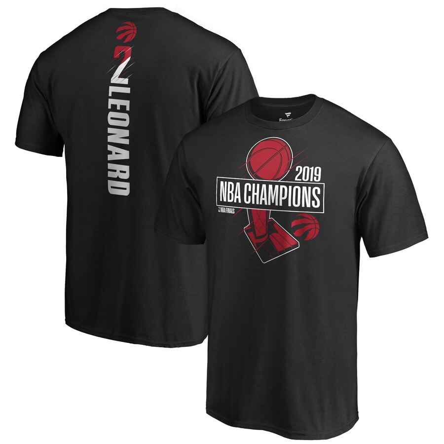 Toronto Raptors 2 Kawhi Leonard Fanatics Branded 2019 NBA Finals Champions Name & Number T-Shirt Black Toronto Raptors 2 Kawhi Leonard Fanatics Branded 2019 NBA Finals Champions Name & Number T-Shirt Black