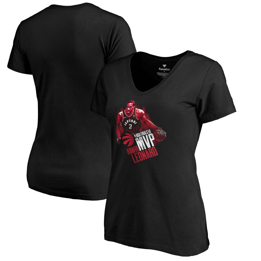 Toronto Raptors 2 Kawhi Leonard Fanatics Branded Women's 2019 NBA Finals MVP V Neck T-Shirt Black Toronto Raptors 2 Kawhi Leonard Fanatics Branded Women's 2019 NBA Finals MVP V Neck T-Shirt Black