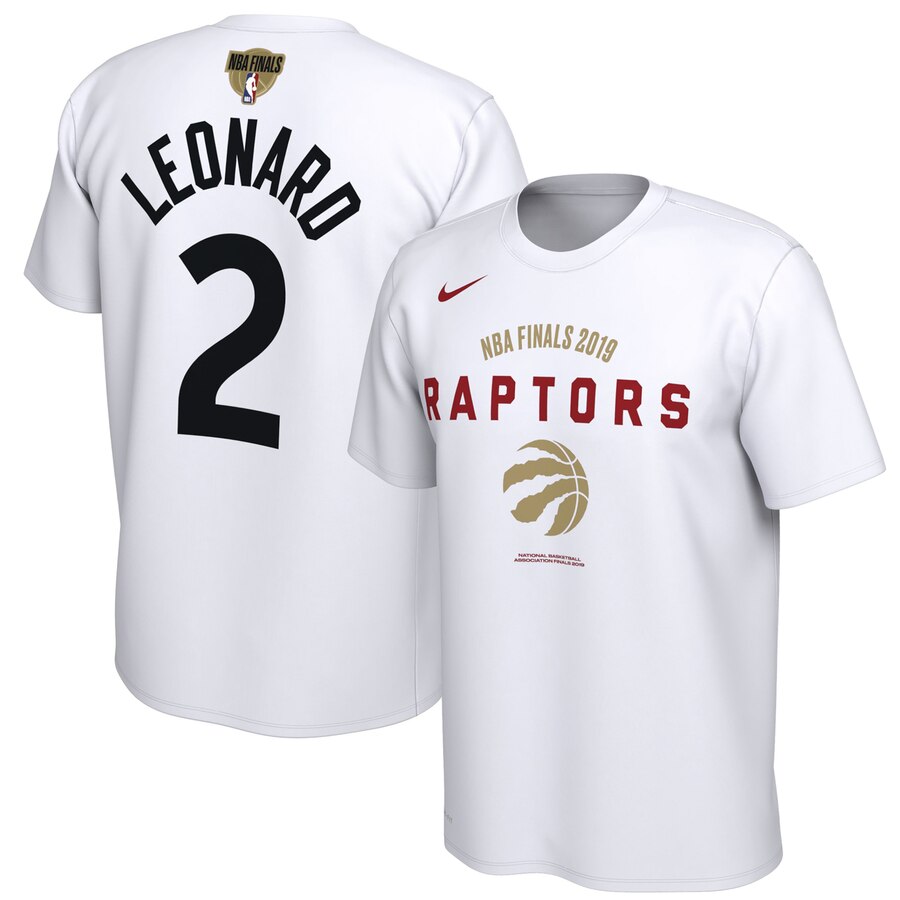 Toronto Raptors 2 Kawhi Leonard Nike 2019 NBA Finals Bound Name & Number T-Shirt White Toronto Raptors 2 Kawhi Leonard Nike 2019 NBA Finals Bound Name & Number T-Shirt White