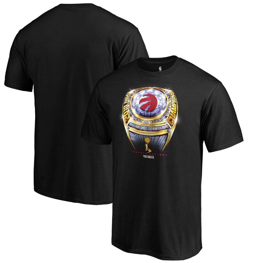 Toronto Raptors Fanatics Branded 2019 NBA Finals Champions Bling Beauty Ring T-Shirt Black Toronto Raptors Fanatics Branded 2019 NBA Finals Champions Bling Beauty Ring T-Shirt Black