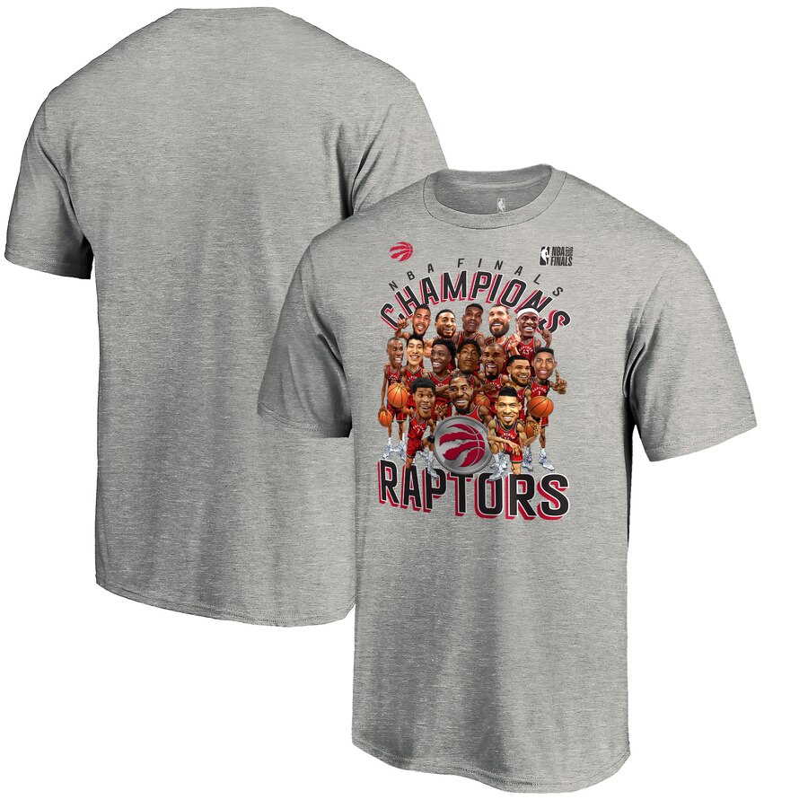 Toronto Raptors Fanatics Branded 2019 NBA Finals Champions Caricature Roster T-Shirt Heather Charcoal Toronto Raptors Fanatics Branded 2019 NBA Finals Champions Caricature Roster T-Shirt Heather Charcoal