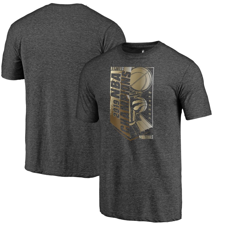 Toronto Raptors Fanatics Branded 2019 NBA Finals Champions Max Bling Gold Luxe T-Shirt Heather Charcoal Toronto Raptors Fanatics Branded 2019 NBA Finals Champions Max Bling Gold Luxe T-Shirt Heather Charcoal