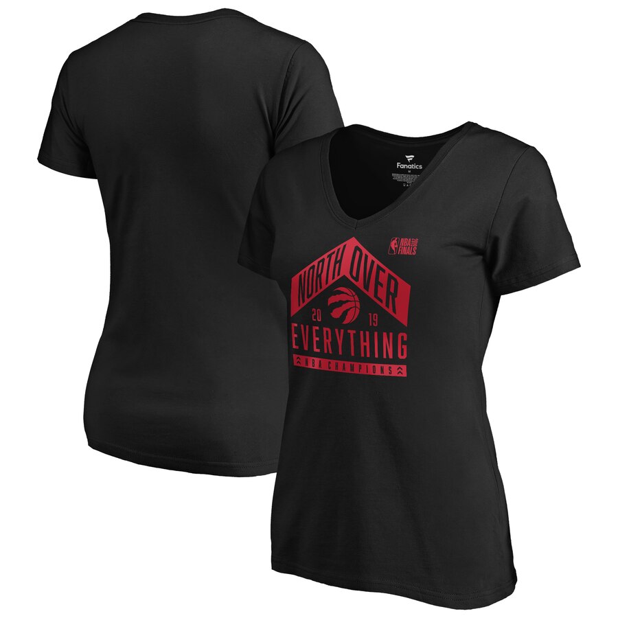 Toronto Raptors Fanatics Branded Women's 2019 NBA Finals Champions Tech V Neck T-Shirt Black Toronto Raptors Fanatics Branded Women's 2019 NBA Finals Champions Tech V Neck T-Shirt Black