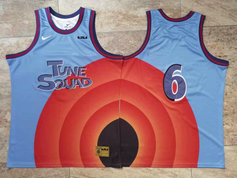 Tune Squad 6 James Blue Nike Stitched Movie Basketball Jersey Tune Squad 6 James Blue Nike Stitched Movie Basketball Jersey