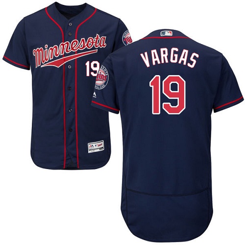 Twins #19 Kennys Vargas Navy Blue Flexbase Authentic Collection Stitched MLB Jersey
