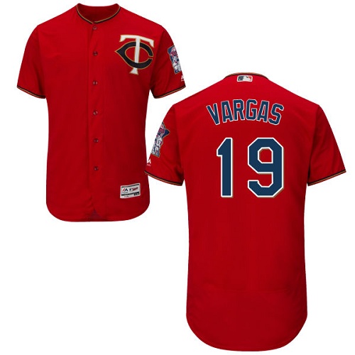 Twins #19 Kennys Vargas Red Flexbase Authentic Collection Stitched MLB Jersey