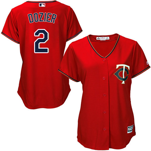 Twins #2 Brian Dozier Red Alternate Women's Stitched MLB Jersey Twins #2 Brian Dozier Red Alternate Women's Stitched MLB Jersey
