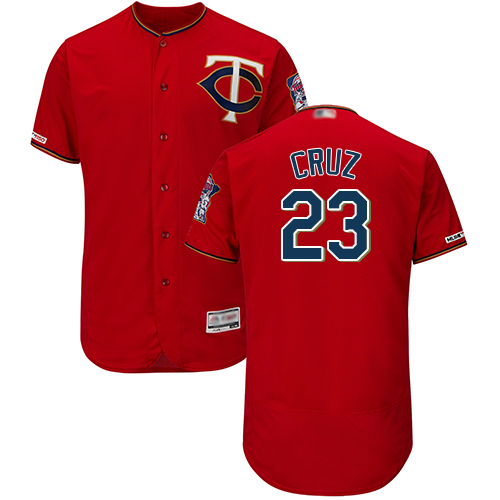 Twins #23 Nelson Cruz Red Flexbase Authentic Collection Stitched Baseball Jersey Twins #23 Nelson Cruz Red Flexbase Authentic Collection Stitched Baseball Jersey