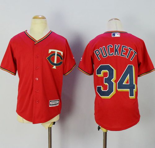 Twins #34 Kirby Puckett Red Alternate Cool Base Stitched Youth MLB Jersey Twins #34 Kirby Puckett Red Alternate Cool Base Stitched Youth MLB Jersey
