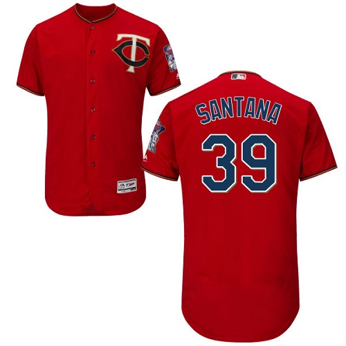 Twins #39 Danny Santana Red Flexbase Authentic Collection Stitched MLB Jersey