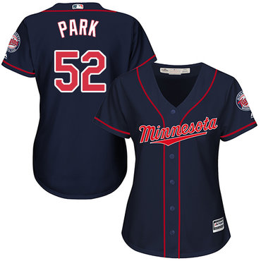 Twins #52 Byung-Ho Park Navy Blue Alternate Women's Stitched MLB Jersey