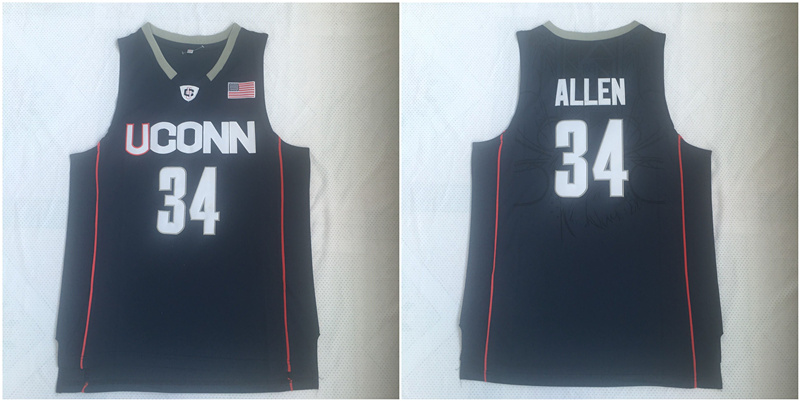 UConn Huskies 34 Ray Allen Navy College Basketball Jersey