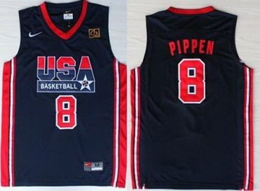 USA Basketball 1992 Olympic Dream Team Blue Jerseys 8# Scottie Pippen