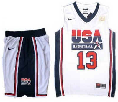 USA Basketball Retro 1992 Olympic Dream Team White Jersey & Shorts Suit #13 Chris Paul USA Basketball Retro 1992 Olympic Dream Team White Jersey & Shorts Suit #13 Chris Paul