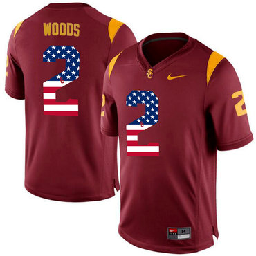 USC Trojans 2 Robert Woods Red USA Flag College Football Jersey USC Trojans 2 Robert Woods Red USA Flag College Football Jersey