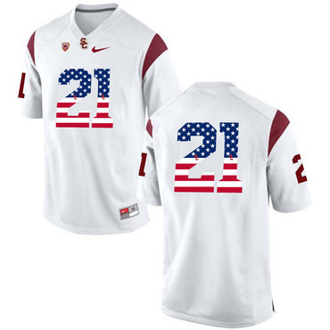 USC Trojans 21 Adoree' Jackson White USA Flag College Football Jersey USC Trojans 21 Adoree' Jackson White USA Flag College Football Jersey