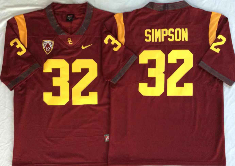 USC Trojans 32 O.J.Simpson Red College Football Jersey USC Trojans 32 O.J.Simpson Red College Football Jersey