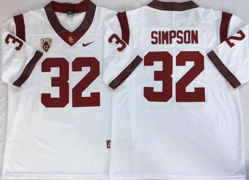 USC Trojans 32 O.J.Simpson White College Football Jersey USC Trojans 32 O.J.Simpson White College Football Jersey