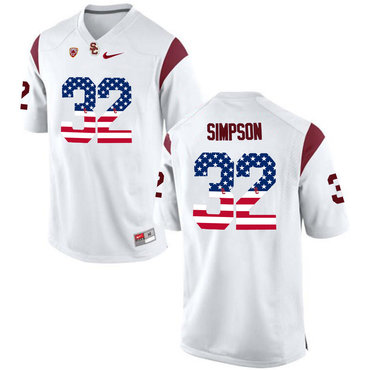 USC Trojans 32 O.J Simpson White USA Flag College Football Jersey USC Trojans 32 O.J Simpson White USA Flag College Football Jersey