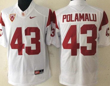 USC Trojans 43 Troy Polamalu White College Football Jersey USC Trojans 43 Troy Polamalu White College Football Jersey