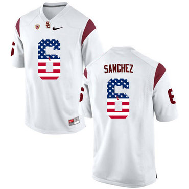 USC Trojans 6 Mark Sanchez White USA Flag College Football Jersey USC Trojans 6 Mark Sanchez White USA Flag College Football Jersey