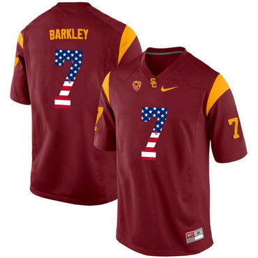 USC Trojans 7 Matt Barkley Red USA Flag College Football Jersey USC Trojans 7 Matt Barkley Red USA Flag College Football Jersey
