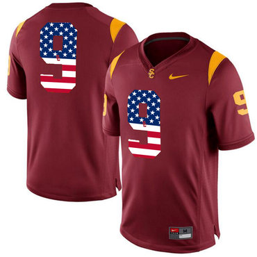 USC Trojans 9 JuJu Smith Red USA Flag College Football Jersey USC Trojans 9 JuJu Smith Red USA Flag College Football Jersey