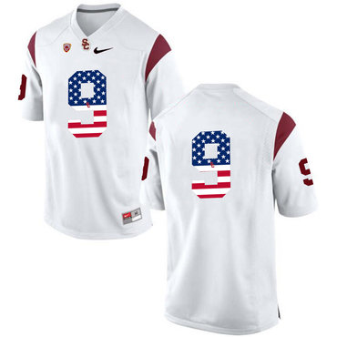 USC Trojans 9 JuJu Smith White USA Flag College Football Jersey USC Trojans 9 JuJu Smith White USA Flag College Football Jersey