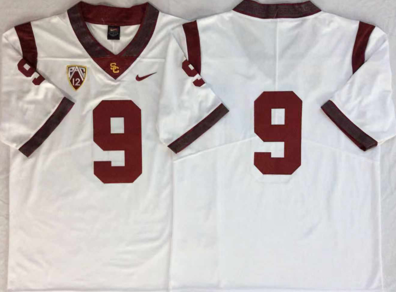 USC Trojans 9 White College Football Jersey USC Trojans 9 White College Football Jersey