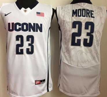 Uconn Huskies 23 Maya Moore White College Basketball Jersey