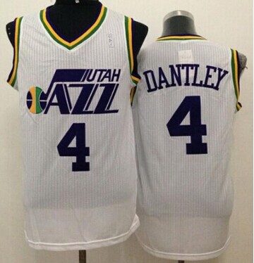 Utah Jazz #4 Adrian Dantley White Throwback Stitched NBA Jersey