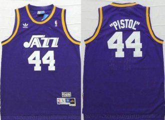 Utah Jazz #44 Pete Maravich Purple Pistol Soul Swingman Stitched NBA Jersey