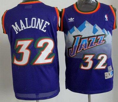 Utah Jazz 32 Karl Malone Purple Mitchell and Ness Swingman NBA Jerseys