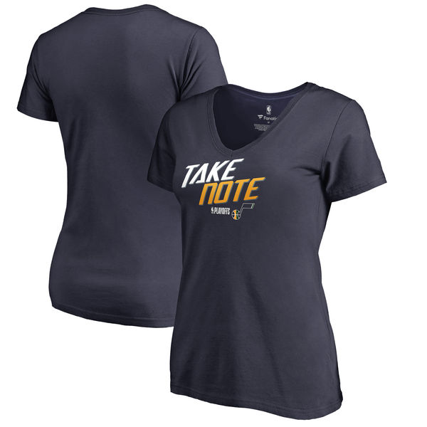 Utah Jazz Fanatics Branded Women's 2018 NBA Playoffs Slogan Plus Size V Neck T-Shirt Navy Utah Jazz Fanatics Branded Women's 2018 NBA Playoffs Slogan Plus Size V Neck T-Shirt Navy