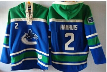 Vancouver Canucks #2 Dan Hamhuis Blue Sawyer Hooded Sweatshirt Stitched NHL Jersey Vancouver Canucks #2 Dan Hamhuis Blue Sawyer Hooded Sweatshirt Stitched NHL Jersey