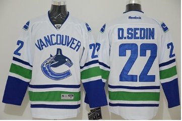 Vancouver Canucks #22 Daniel Sedin White Stitched NHL Jersey