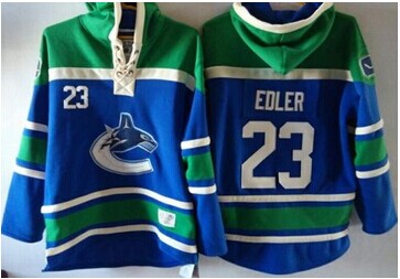 Vancouver Canucks #23 Alexander Edler Blue Sawyer Hooded Sweatshirt Stitched NHL Jersey Vancouver Canucks #23 Alexander Edler Blue Sawyer Hooded Sweatshirt Stitched NHL Jersey