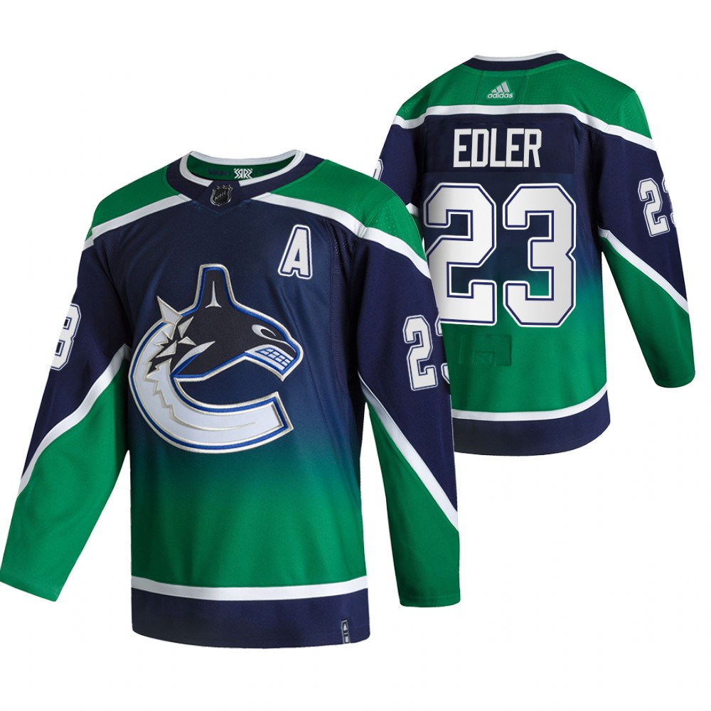 Vancouver Canucks #23 Alexander Edler Green Men's Adidas 2020-21 Reverse Retro Alternate NHL Jersey Vancouver Canucks #23 Alexander Edler Green Men's Adidas 2020-21 Reverse Retro Alternate NHL Jersey