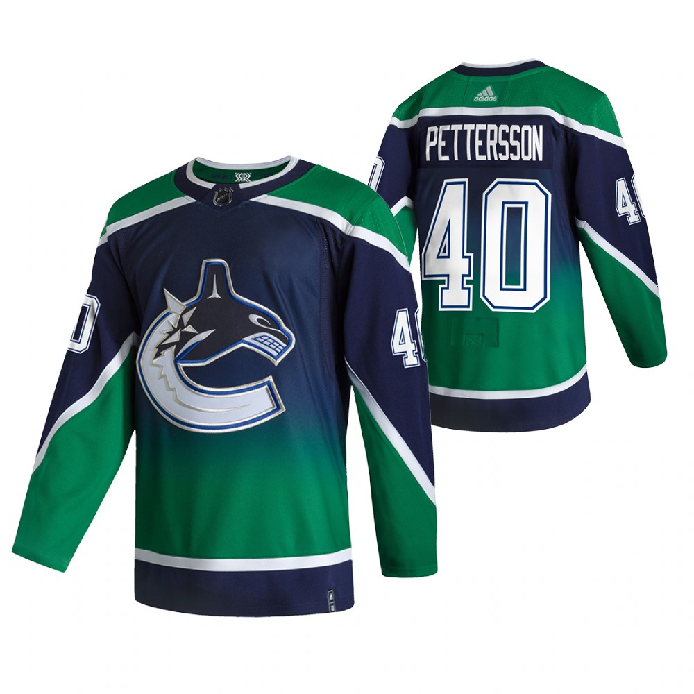 Vancouver Canucks #40 Elias Pettersson Green Men's Adidas 2020-21 Reverse Retro Alternate NHL Jersey Vancouver Canucks #40 Elias Pettersson Green Men's Adidas 2020-21 Reverse Retro Alternate NHL Jersey