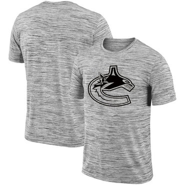 Vancouver Canucks 2018 Heathered Black Sideline Legend Velocity Travel Performance T-Shirt Vancouver Canucks 2018 Heathered Black Sideline Legend Velocity Travel Performance T-Shirt
