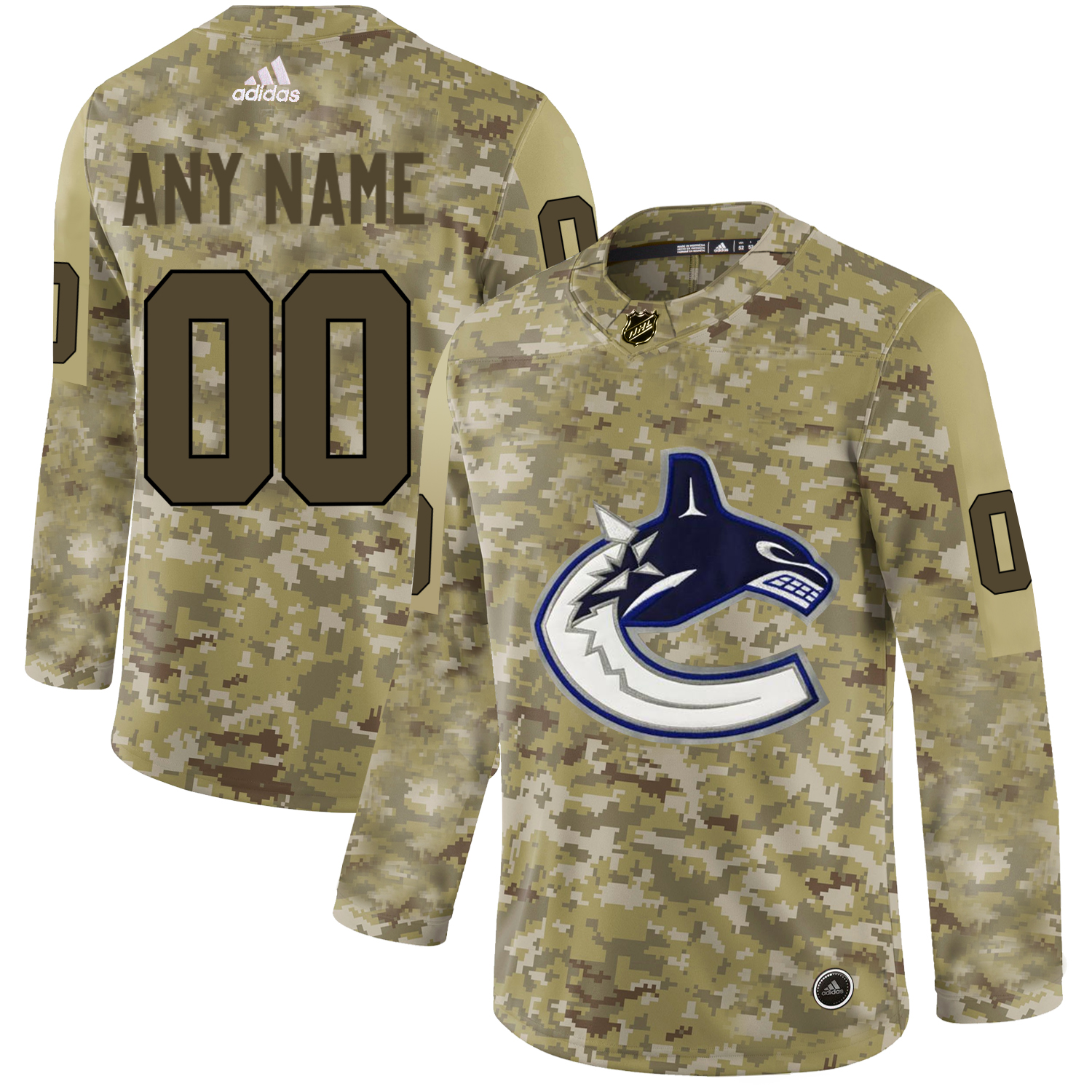 Vancouver Canucks Camo Men's Customized Adidas Jersey Vancouver Canucks Camo Men's Customized Adidas Jersey