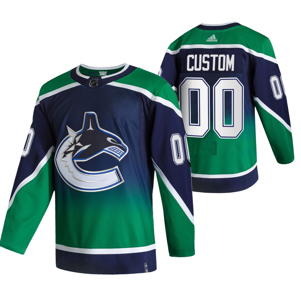 Vancouver Canucks Custom Green Men's Adidas 2020-21 Reverse Retro Alternate NHL Jersey Vancouver Canucks Custom Green Men's Adidas 2020-21 Reverse Retro Alternate NHL Jersey