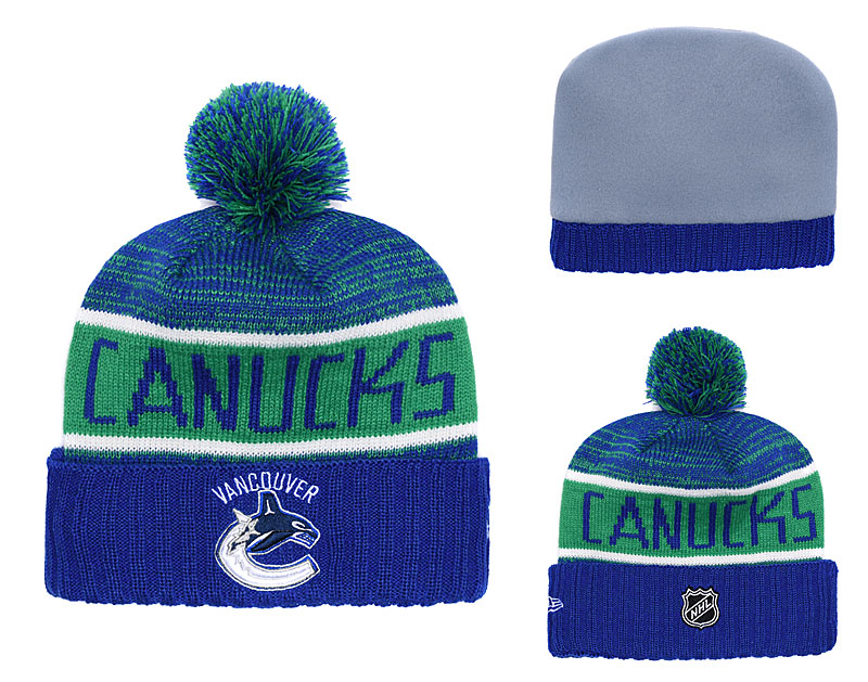 Vancouver Canucks Fresh Logo Blue Pom Knit Hat YD Vancouver Canucks Fresh Logo Blue Pom Knit Hat YD