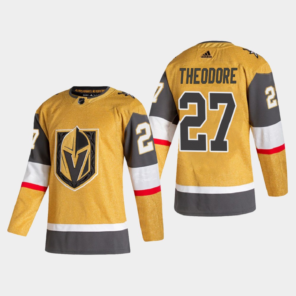 Vegas Golden Knights #27 Shea Theodore Men's Adidas 2020-21 Authentic Player Alternate Stitched NHL Jersey Gold Vegas Golden Knights #27 Shea Theodore Men's Adidas 2020-21 Authentic Player Alternate Stitched NHL Jersey Gold